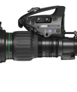 A professional Canon zoom lens with a high degree of detail, featuring control buttons and markings, mounted on a camera body associated with the Canon CJ15ex4.3B-IASE-S lens model.
